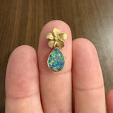 Denny Wong 14k Yellow Gold Opal and Diamond Plumeria Floral Pendant