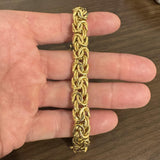 14k Yellow Gold 25.9g Heavy Thick 12mm Byzantine Link Bracelet Italy 7.5"