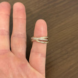 14k Yellow White and Rose Gold 2cttw Diamond Rolling Band Ring Size 4