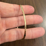 14k Yellow Gold 7g Solid Hammered Curved Abstract Bangle Bracelet 7.5"