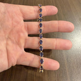 14k Yellow Gold 8.6g Oval Cut Ioliote Ladies Link Bracelet 7.25"