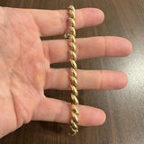 14k Yellow Gold 16.2g Ladies Polished 6.5mm San Marco Link Bracelet Italy 7.25"