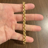 14k Yellow Gold 12.6g Ladies Faceted 8.5mm Rolo Link Bracelet 8"