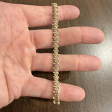 14k Yellow Gold and 3cttw Diamond Solid S Link Vintage Tennis Bracelet 8"
