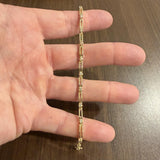 14k Yellow Gold and 0.75cttw Diamond 10g Bar Link Bracelet 7"