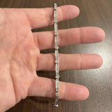 14k White Gold and 3cttw Round and Baguette Diamond Fancy Link Bracelet 7"