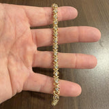 14k Yellow Gold and 2.40cttw Diamond Fancy X Link Bracelet 7.25"