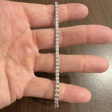 14k White Gold and 2.40cttw Diamond Solid Tennis Bracelet 7.25"
