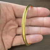 22k Yellow Gold 32.3g Solid Heavy 5mm Hammered Round Bangle Bracelet 8.5"
