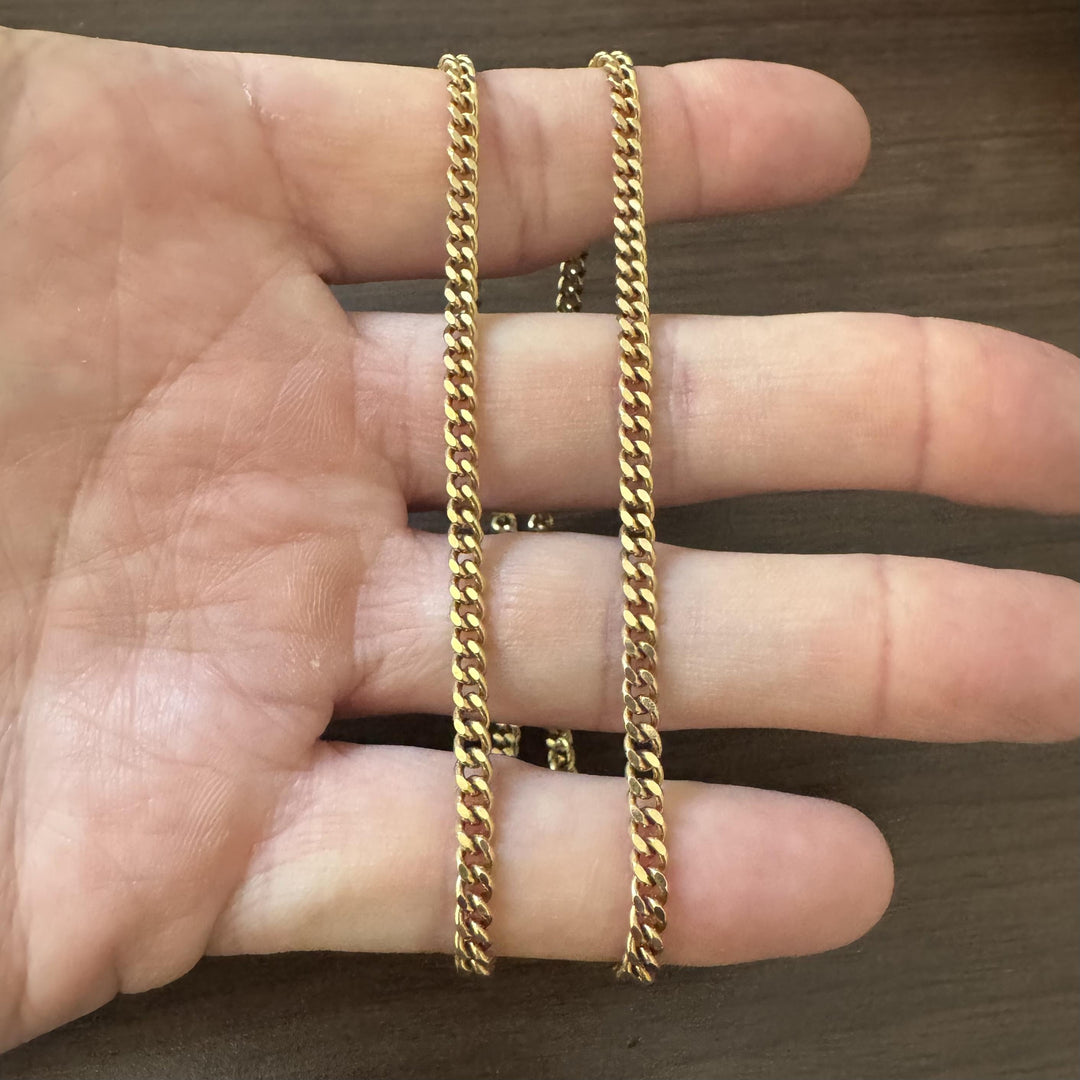 18k Yellow Gold 24.5g Solid Vintage UnoArre Curb Link Chain Necklace Italy 20"