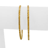 Pair of 22k Yellow Gold 25.2g Solid Fancy Slip On Small Bangle Bracelets 7"