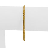 Pair of 22k Yellow Gold 25.2g Solid Fancy Slip On Small Bangle Bracelets 7"
