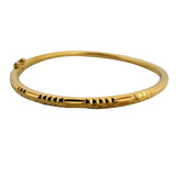 22k Yellow Gold 14g Diamond Cut 3.5mm Bangle Bracelet 7.85"