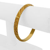 21k Yellow Gold 17g Fancy Beaded 8mm Large Bangle Bracelet 8.5"
