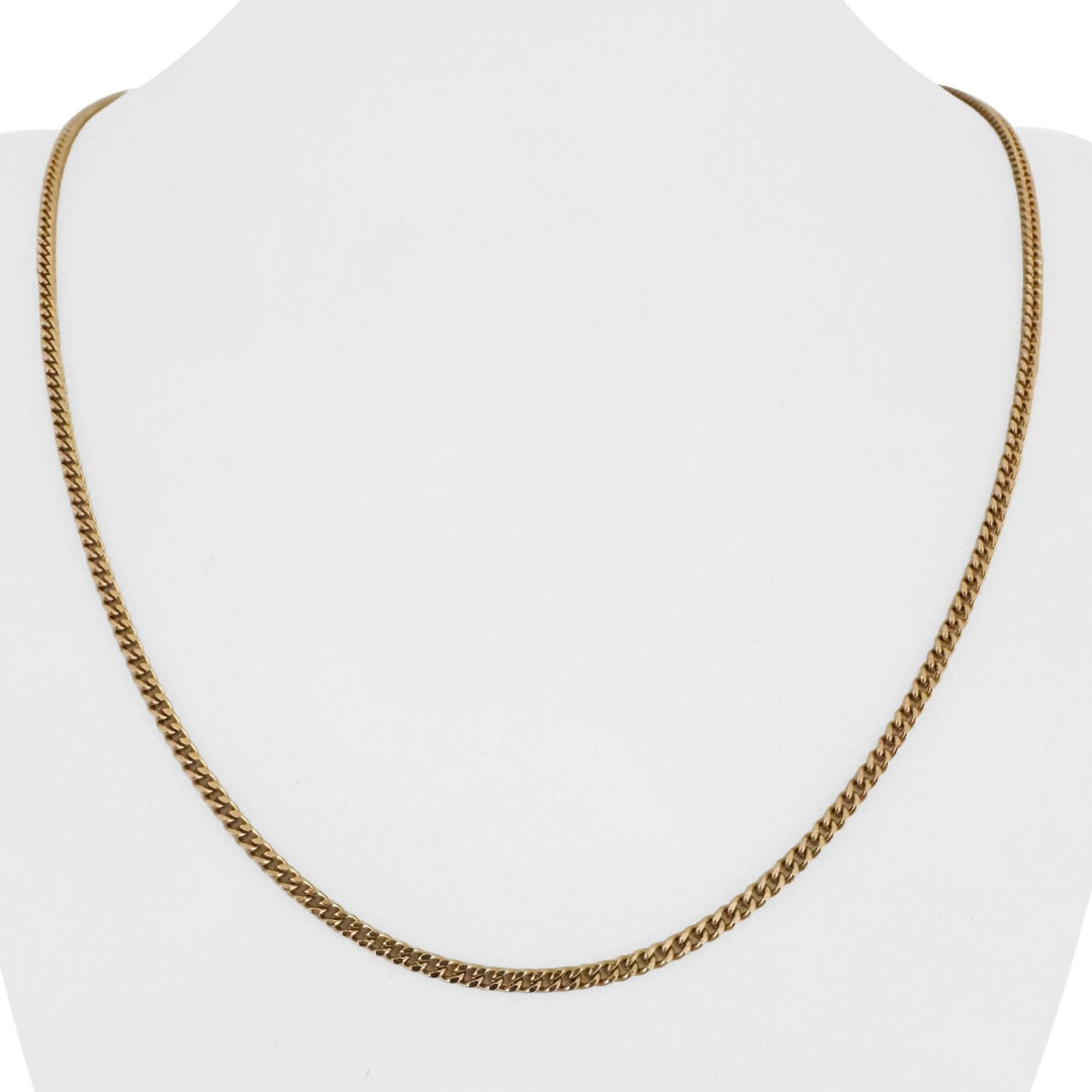 19k Portuguese Yellow Gold 12.6g Solid Thin 2.2mm Curb Link Chain Necklace 22"