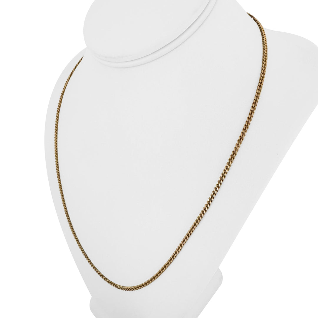 19k Portuguese Yellow Gold 12.6g Solid Thin 2.2mm Curb Link Chain Necklace 22"