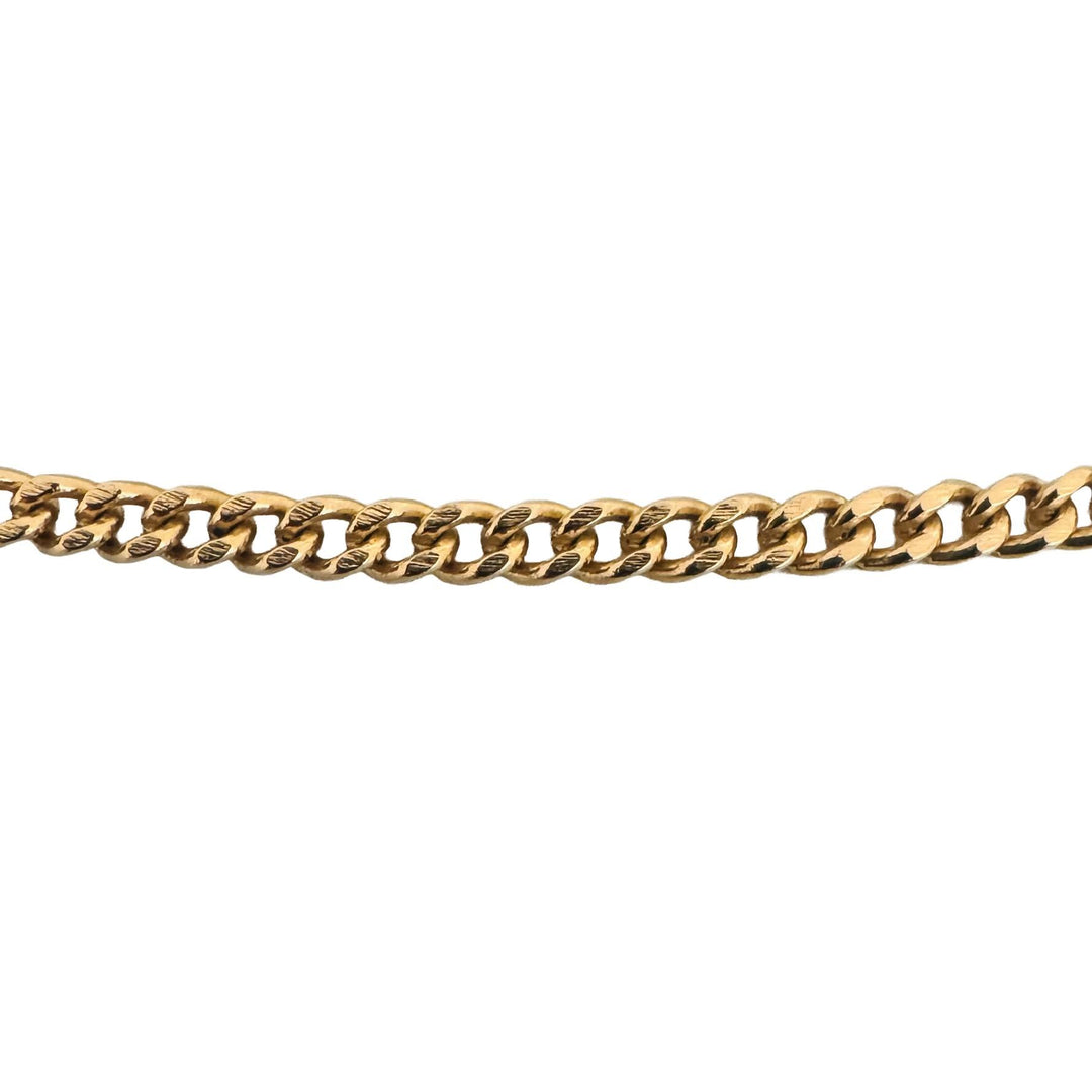 19k Portuguese Yellow Gold 12.6g Solid Thin 2.2mm Curb Link Chain Necklace 22"