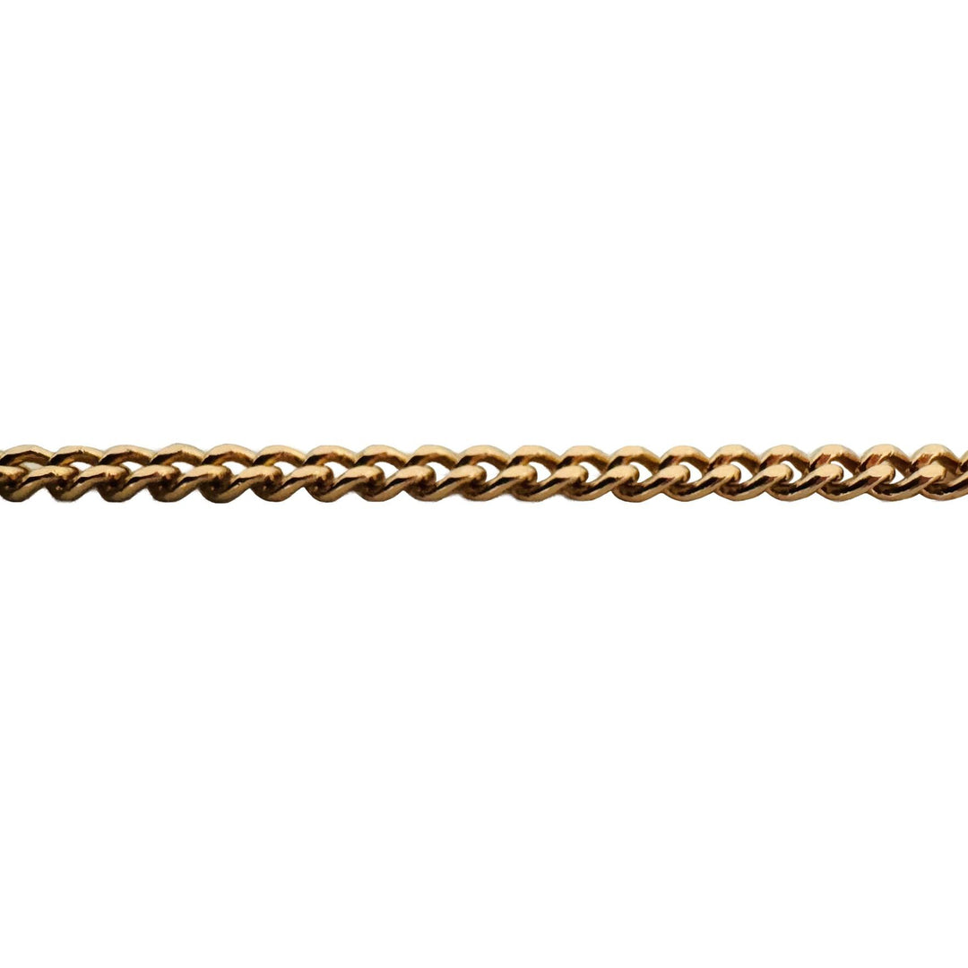 19k Portuguese Yellow Gold 12.6g Solid Thin 2.2mm Curb Link Chain Necklace 22"