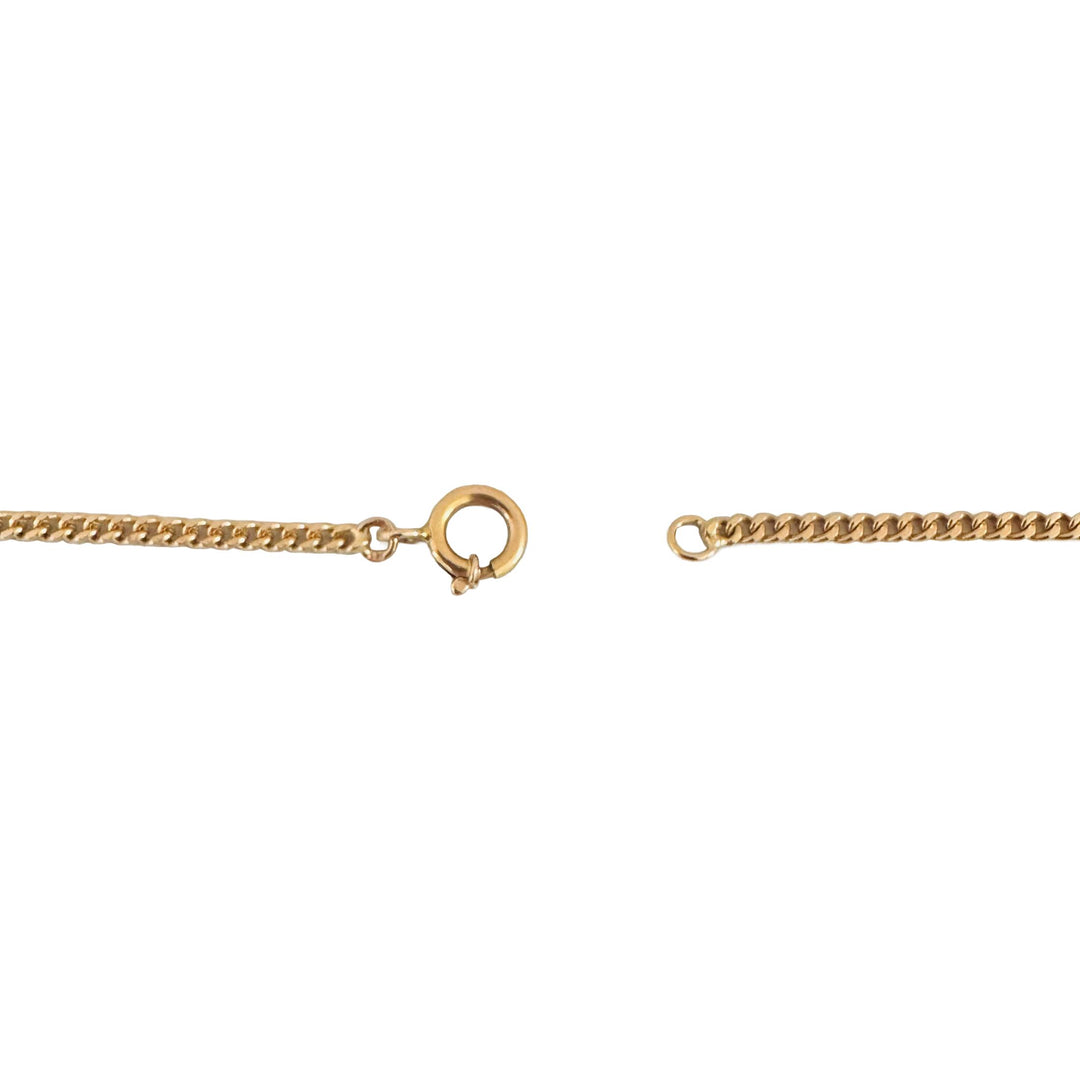 19k Portuguese Yellow Gold 12.6g Solid Thin 2.2mm Curb Link Chain Necklace 22"