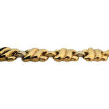 19k Portuguese Yellow and White Gold 25.5g Vintage Fancy Link Bracelet 7.25"