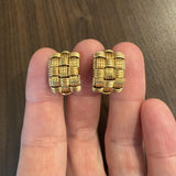 Roberto Coin Appassionata 18k Yellow Gold Vintage Woven Earclips Italy