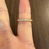 18k Yellow Gold 1.50cttw Bezel Set Diamond Vintage Eternity Band Ring Size 6.5