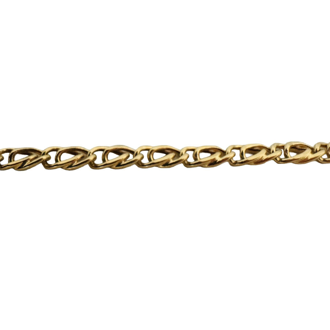 18k Yellow Gold 3.5g Hollow Light 4.5mm Fancy Curb Link Bracelet Italy 8"