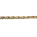 18k Yellow Gold 3.5g Hollow Light 4.5mm Fancy Curb Link Bracelet Italy 8"