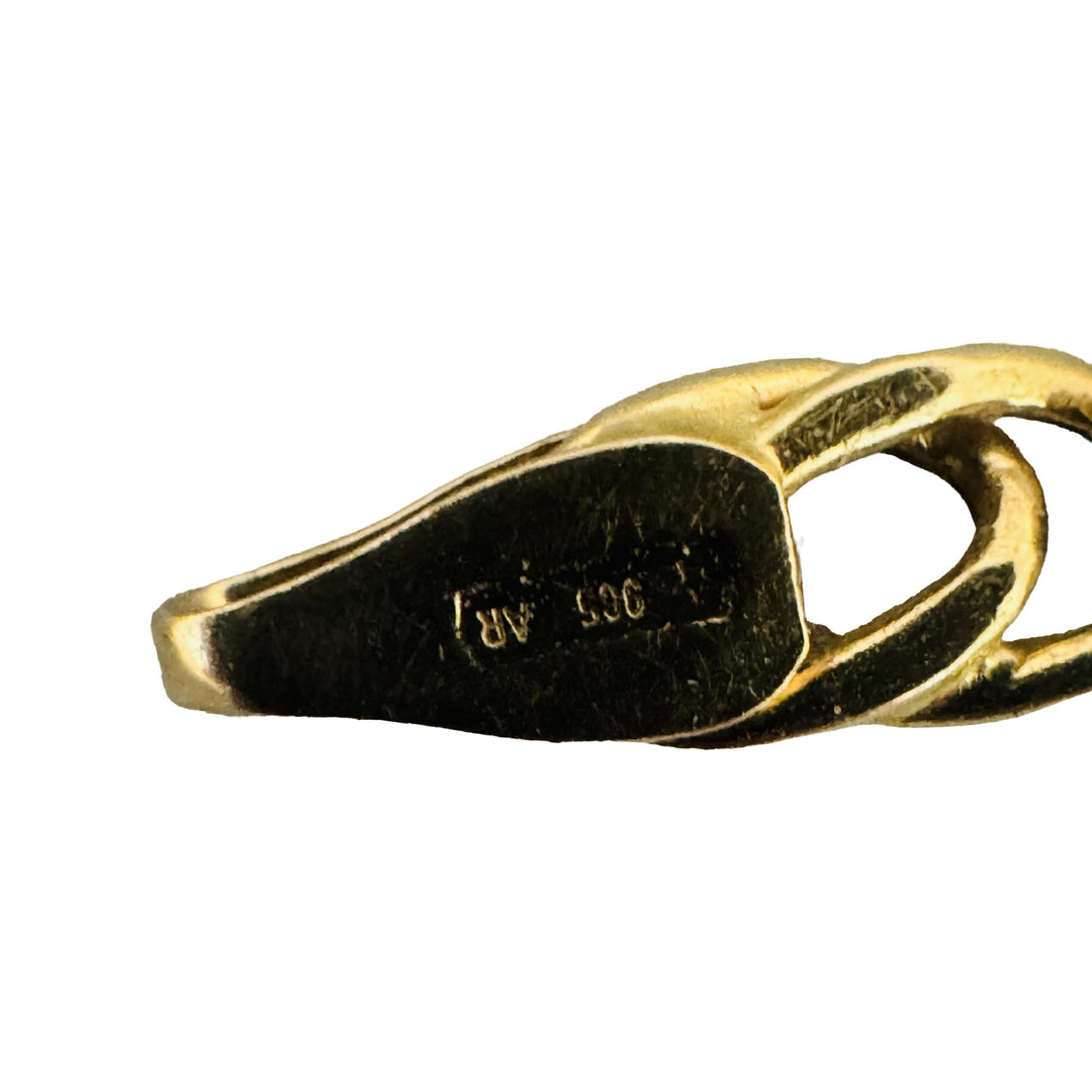 18k Yellow Gold 3.5g Hollow Light 4.5mm Fancy Curb Link Bracelet Italy 8"