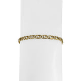 18k Yellow Gold 3.5g Hollow Light 4.5mm Fancy Curb Link Bracelet Italy 8"