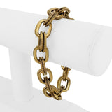 18k Yellow Gold 39.2g Vintage Heavy 12.5mm Oval Cable Link Bracelet Italy 8.5"