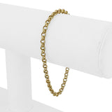 18k Yellow Gold 3.1g Hollow Light Milor 3.5mm Rolo Link Bracelet Italy 7"