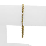 18k Yellow Gold 3.1g Hollow Light Milor 3.5mm Rolo Link Bracelet Italy 7"