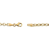 18k Yellow Gold 3.1g Hollow Light Milor 3.5mm Rolo Link Bracelet Italy 7"
