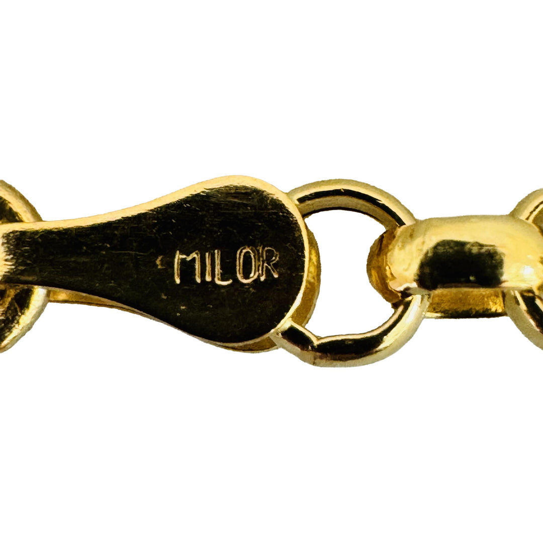 18k Yellow Gold 3.1g Hollow Light Milor 3.5mm Rolo Link Bracelet Italy 7"