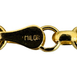 18k Yellow Gold 3.1g Hollow Light Milor 3.5mm Rolo Link Bracelet Italy 7"