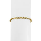 18k Yellow Gold 3.1g Hollow Light Milor 3.5mm Rolo Link Bracelet Italy 7"
