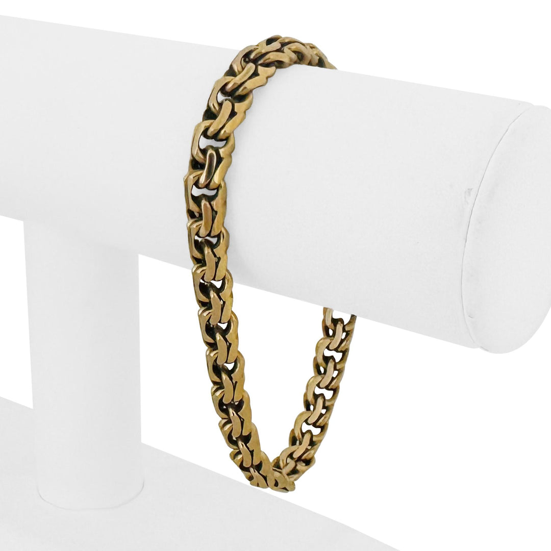 18k Yellow Gold 41.8g Solid Very Heavy Vintage Double Curb Link Bracelet 8.5"