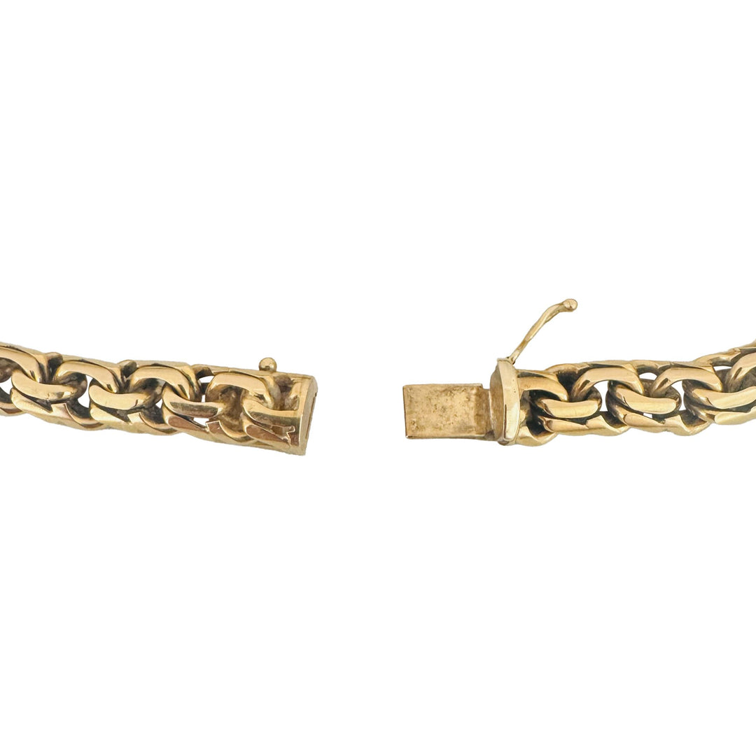 18k Yellow Gold 41.8g Solid Very Heavy Vintage Double Curb Link Bracelet 8.5"