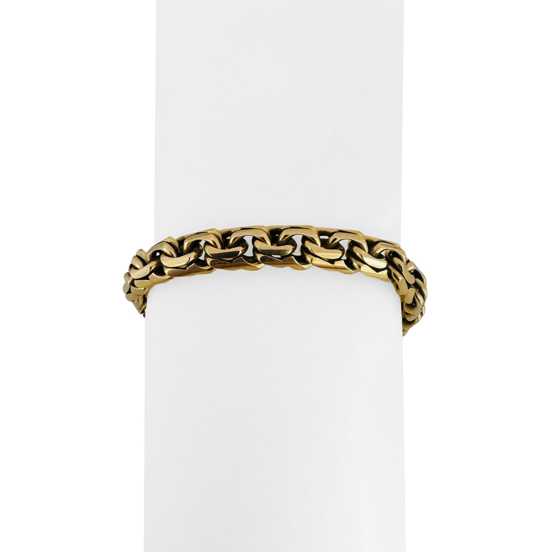 18k Yellow Gold 41.8g Solid Very Heavy Vintage Double Curb Link Bracelet 8.5"