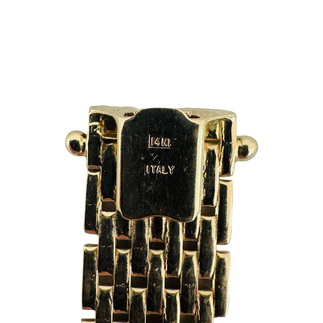 14k Yellow Gold 20g Polished Ladies 11mm Brick Link Mesh Bracelet Italy 7"