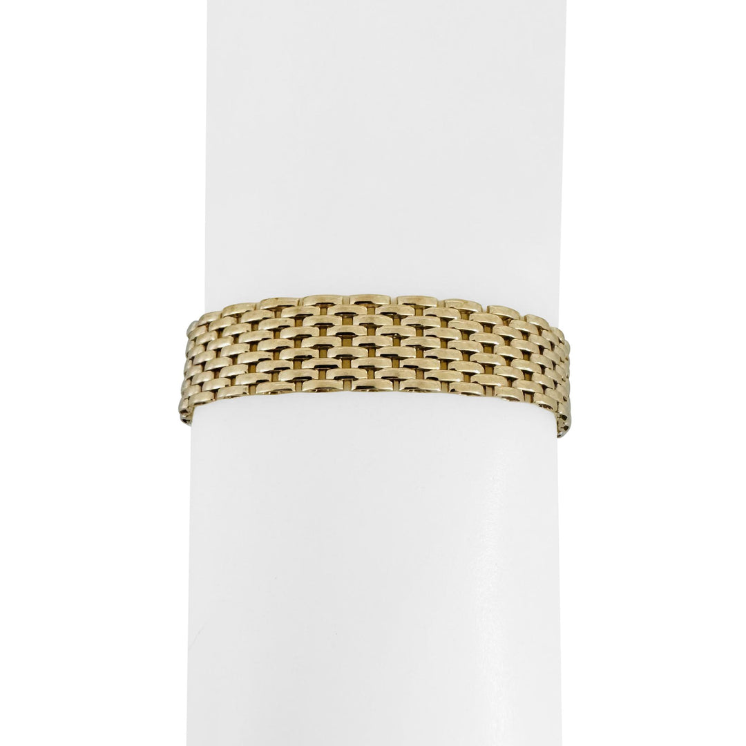 14k Yellow Gold 20g Polished Ladies 11mm Brick Link Mesh Bracelet Italy 7"