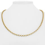 18k Yellow Gold 7g Hollow Light 3.5mm Rolo Link Chain Necklace Italy 20"
