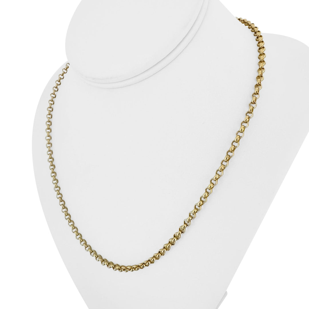 18k Yellow Gold 7g Hollow Light 3.5mm Rolo Link Chain Necklace Italy 20"
