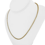 18k Yellow Gold 7g Hollow Light 3.5mm Rolo Link Chain Necklace Italy 20"