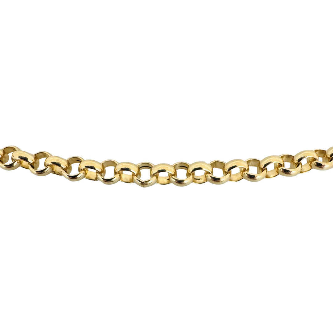 18k Yellow Gold 7g Hollow Light 3.5mm Rolo Link Chain Necklace Italy 20"