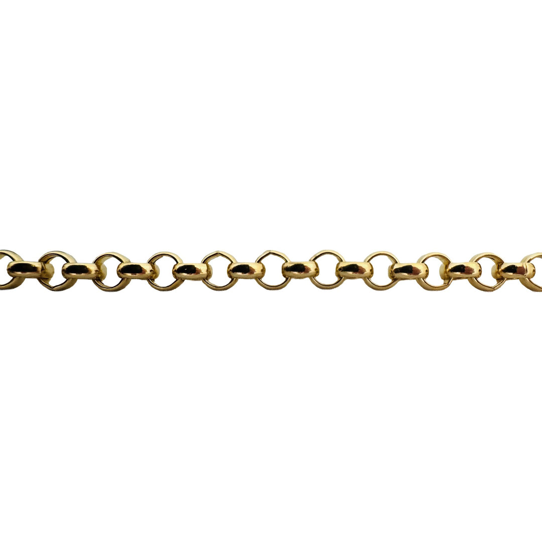 18k Yellow Gold 7g Hollow Light 3.5mm Rolo Link Chain Necklace Italy 20"