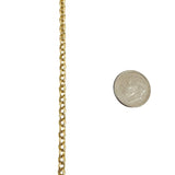 18k Yellow Gold 7g Hollow Light 3.5mm Rolo Link Chain Necklace Italy 20"