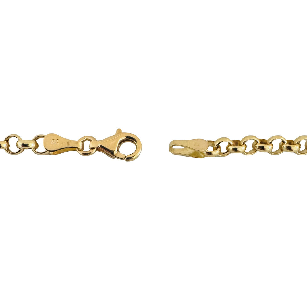 18k Yellow Gold 7g Hollow Light 3.5mm Rolo Link Chain Necklace Italy 20"