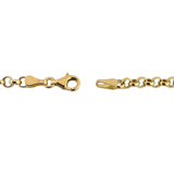 18k Yellow Gold 7g Hollow Light 3.5mm Rolo Link Chain Necklace Italy 20"